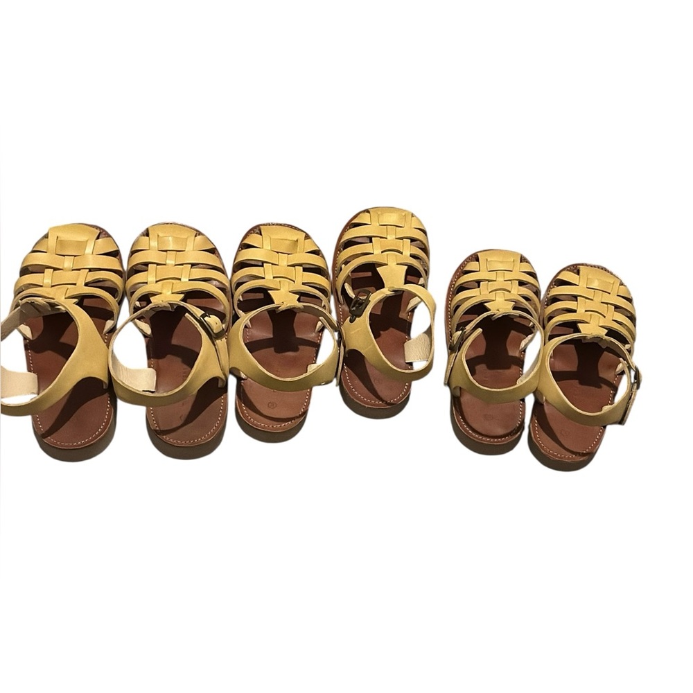 Tiny Cottons Yellow Leather Kids Sandals - Picture 13 of 14